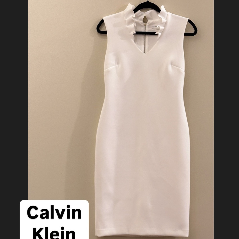 Calvin Klein White Sleeveless Dress